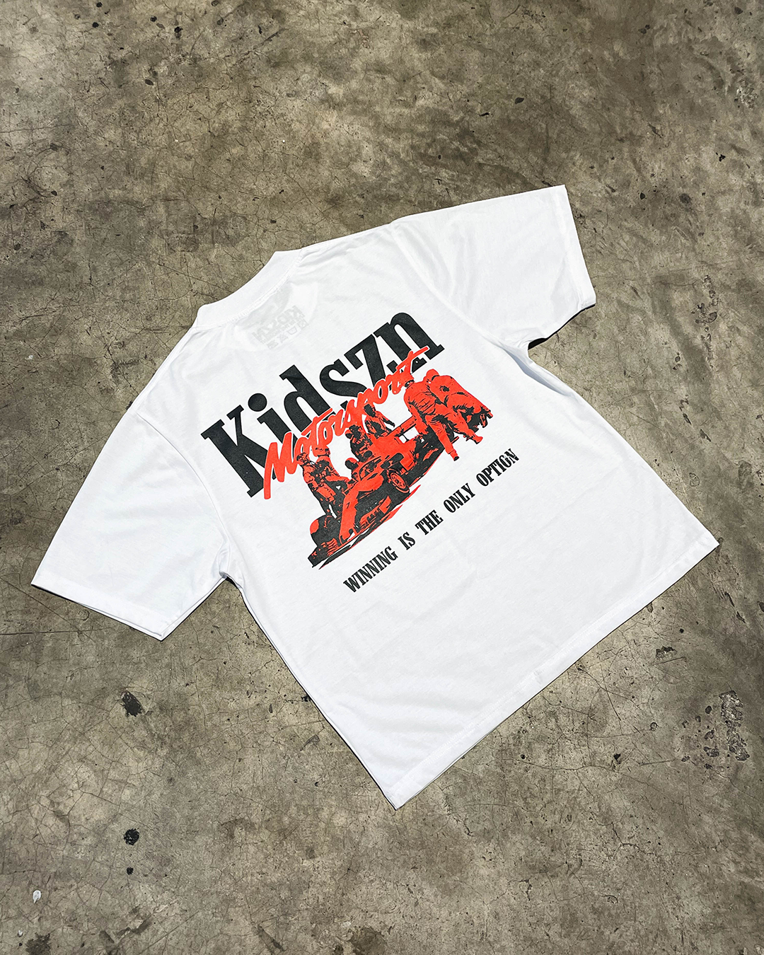 'Pitstop' Boxy Cropped Tee (White)