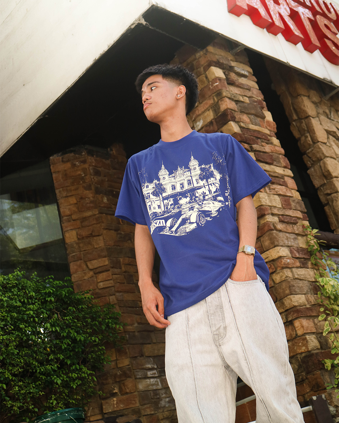 'Casino' Classic Fit Tee (Blue)