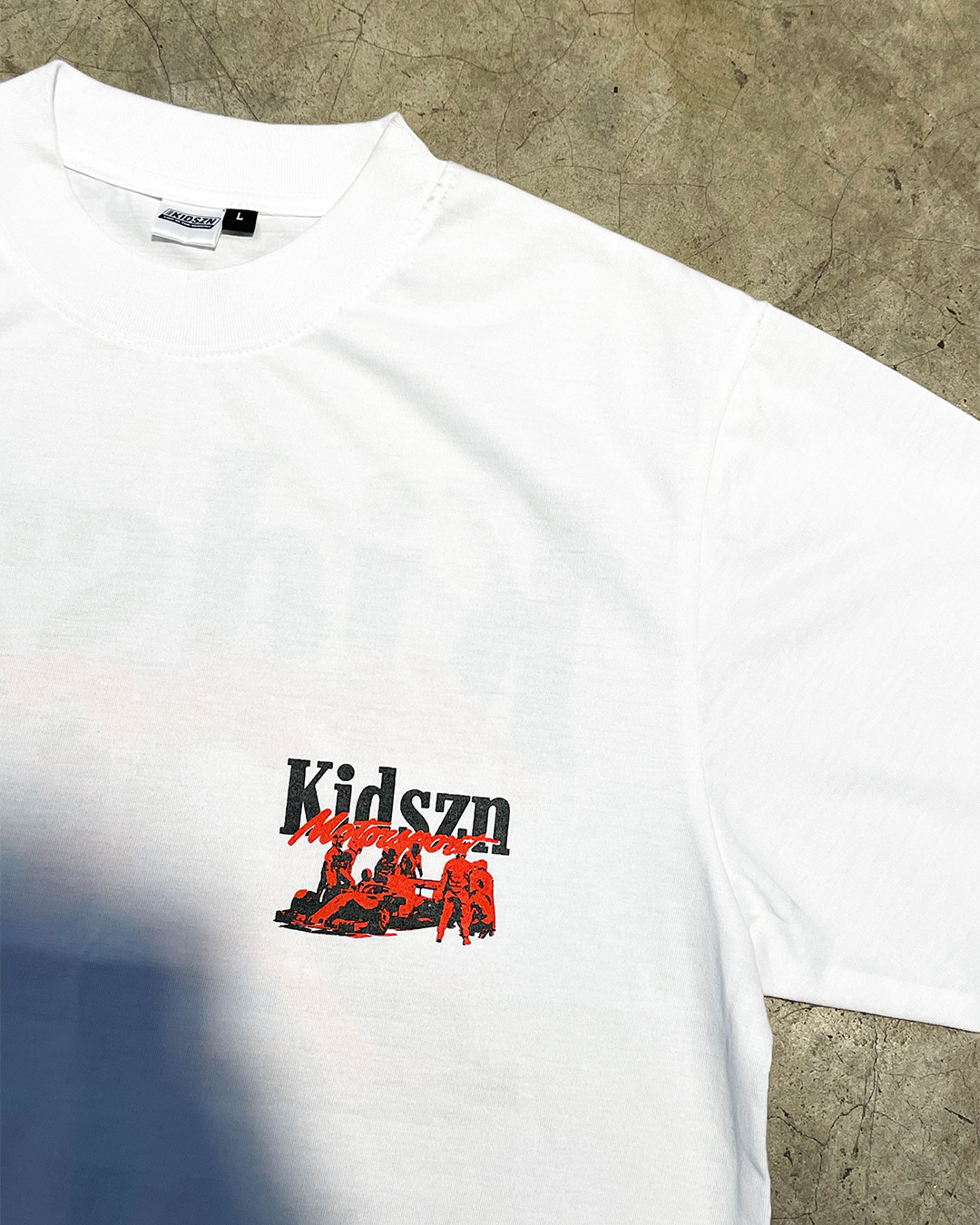 'Pitstop' Boxy Cropped Tee (White)