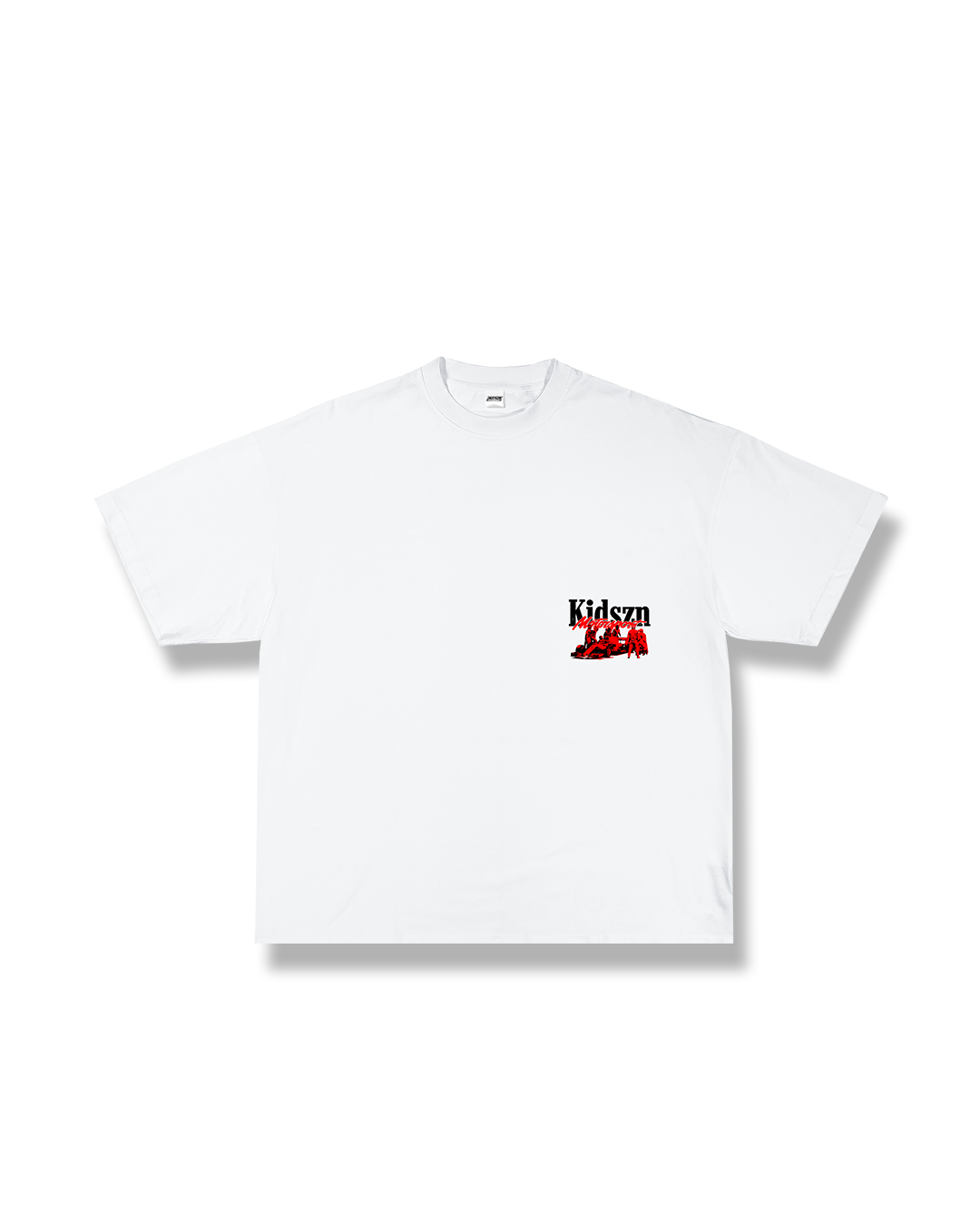 'Pitstop' Boxy Cropped Tee (White)