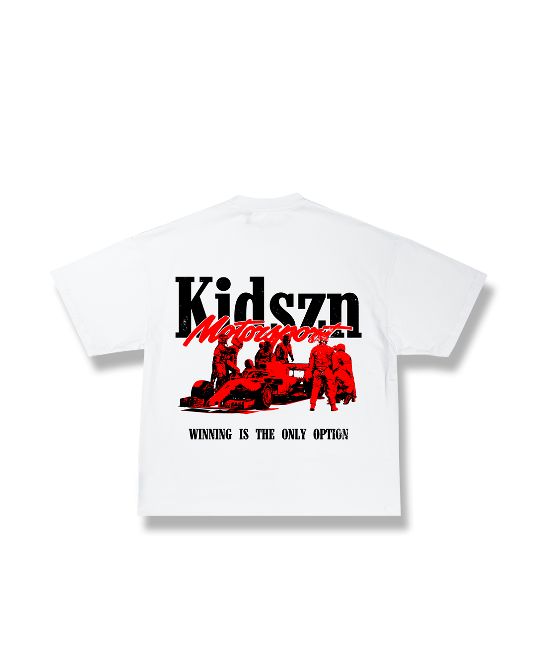 'Pitstop' Boxy Cropped Tee (White)